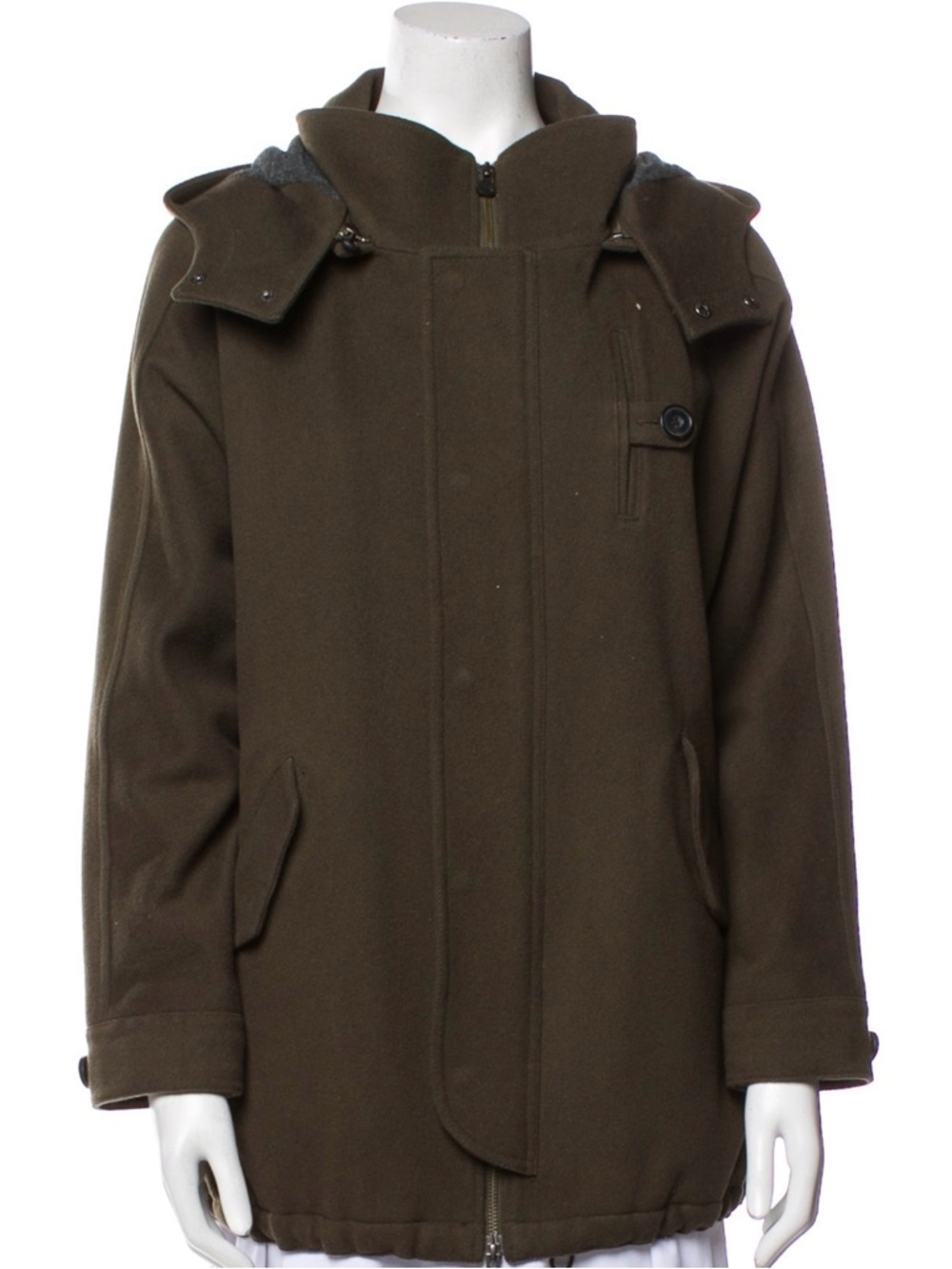 Lk NEW Vince Olive Green Hooded Military-Style Field Jacket sz small